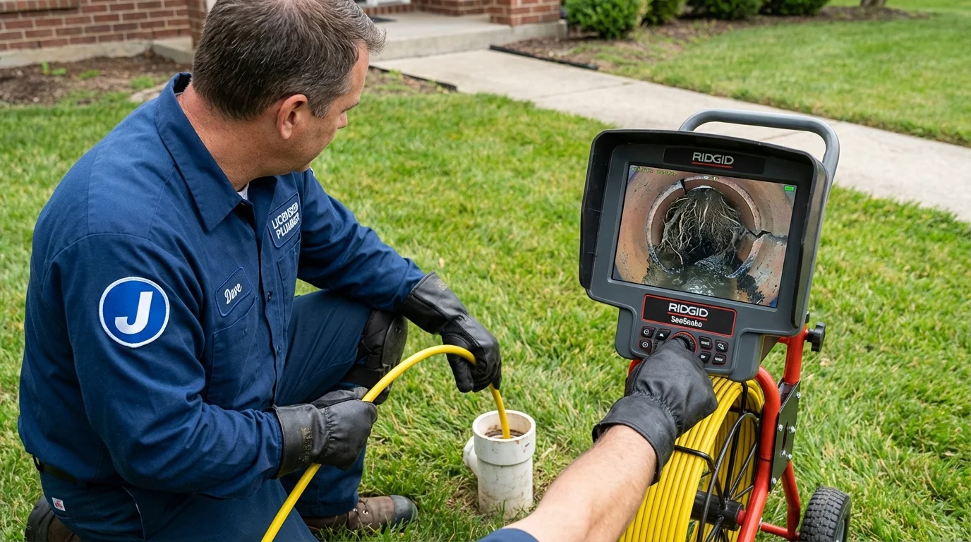 Sewer camera inspection being performed by Johns Plumbing LLC in Bayard